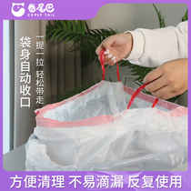 Lazy shovel-free cat litter bag cat litter box special garbage bag cat toilet bag large thickened disposable plastic bag