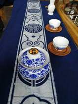 Guizhou Danzhai batik tea flag table flag tea mat custom cultural and creative Chinese style traditional ethnic plant dyeing new cotton
