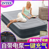 INTEX Inflatable bed built-in electric pump portable air bed household double double-layer pneumatic bed folding