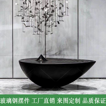 Lobby water drop wave ornaments water drop floor sculpture glass fiber reinforced plastic modern art light luxury water decoration Hotel