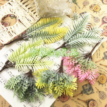 DIY emulated floral sensual ferns Spray White Suede Pink Flowers Ring Accessories Materials Fields Garden Style Home Decoration