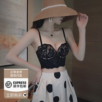 Sexy lingerie retracted nipples small breasts gathered bras retracted breast anti-droop bra set on the bra