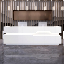 Simple atmosphere Company reception desk White paint with lights Office front desk table Anchor desk cashier Childrens bar