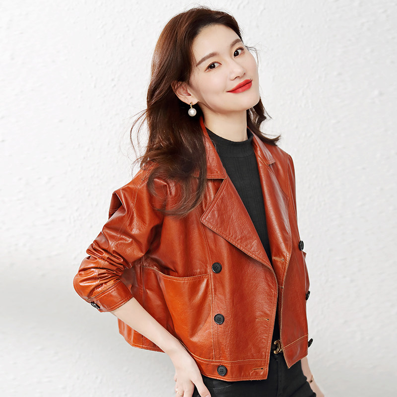 Psoria series Henning tire psori leather jacket jacket leather womens short single leather jacket jacket tide