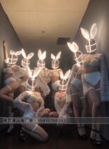 Nightclub gogo National Day Mid-Autumn Festival Lace Rabbit Light sexy suit Bar lead dance DS show suit