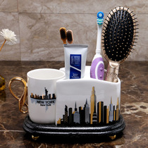 Creative Decal Ceramic toothbrush holder toothbrush holder household toothbrush holder storage Cup bathroom wash cup set