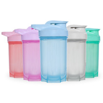 New 500 Milkshake shake cup fashion portable water cup with scale portable protein powder mixing net red