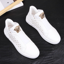 Versatile casual shoes mens shoes summer 2021 new fashion personality thick-soled rivet white shoes mens height-increasing board shoes