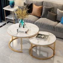 Rock board modern simple marble coffee table table Taipei European style small apartment sofa side living room home Net red light luxury