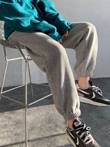 Sandro Moscoloni casual pants women 2021 autumn and winter New High waist slim Sports Plus velvet Haren pants