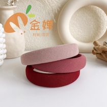 Gentle Pink Ensemble Sponge Hair Stirrup Hair Stirrup Hair Accessories Cranium Top Small Face Small Wash Face Hair with red tie head Accessories Woman