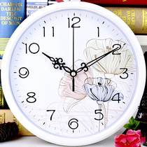 Silent wall clock living room quartz clock office wall watch modern creative clock round clock simple cartoon fashion