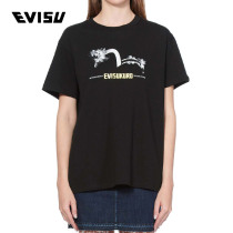 EVISU EVISUKURO 20SS ladies Seagull and cornflower print T-shirt 2ESGNW0TS653BF