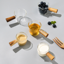 Japanese-style glass ribbon handle small milk cup sauce dish small milk jug Eagle bout coffee cup household steak juice bucket