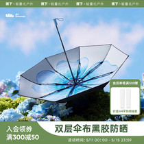 Banana large parachute small black umbrella sunscreen sunscreen sunscreen female bare rain dual black rubbed shade insulation solar parasol