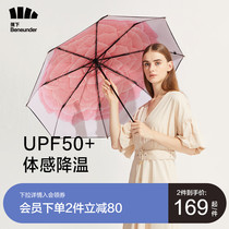 Banana Xia Lian-cho sun umbrella shading small black umbrella Sunscreen and UV-proof umbrella Female sunny and rainy dual-purpose double-layer black plastic umbrella