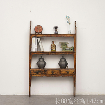 Collection of old furniture in Qingdai Wooden Old Bookshelves Ancient Play Antique Collection Old Furniture Folk Ancient Old Objects Old Furniture old furniture