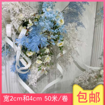 New silk flower dress shape strip wedding PVC curved piece wedding painting floral line flat strip creative props