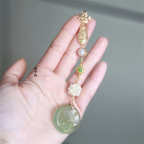 Shaohua Ji Qinghe Cream Original design Xiuyu brand pearl civilization meat short pressed Hanfu cheongsam antique style hanging ornament