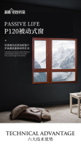 Mori Eagle P120 aluminum clad wood passive inner window