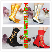 Tibetan boots Mongolian dance boots Ladies dance boots Ethnic dance performance Red high stretch boots