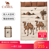 Camel outdoor double sleeping bag adult camping tent adult winter thickened cold-proof portable splicable single