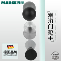 Stainless steel handle single hole solid thickened bathroom small handle shower room glass door handle single grain