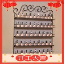 Wrought iron European nail polish glue shelf Nail shop shelf display rack shelf Cosmetics nail wall hanging rack