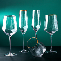 Red wine glass grape wine glass high-value gold rimmed goblet Champagne Cup ins household Diamond Crystal Cup
