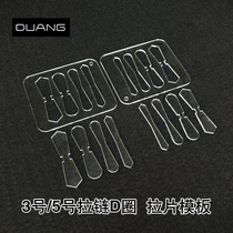 diy handmade leather drawing 3#5# zipper pull piece D ring acrylic version drawing set Auxiliary Template