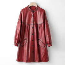 2022 - The new Haining Feather Feather Feather Sheep skin long loose fashion large - code cloak coat