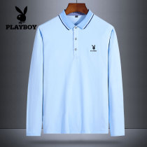 Playboy Solid Color Jacket Men's 2021 Autumn New Men's Fashion Long Sleeve polo Shirt Men's Lapel Tee