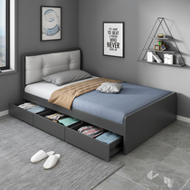 Simple youth childrens bed 1 2 meters cot bed single bed modern small family boys and girls storage bed