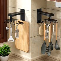 Hole-free kitchen wall storage rack storage rack Rotating hook spatula spoon Kitchenware supplies Wall-mounted artifact