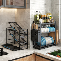 Household wide and narrow dishes and dishes storage rack does not occupy the floor kitchen put tableware drain bowl rack kitchen shelf