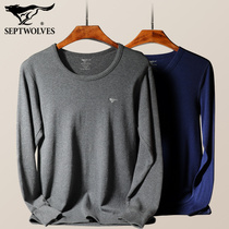 Seven Wolves Mens Pure Cotton Warm Underwear Single Piece Autumn Coat Blouse Blouse Full Cotton Sweatshirt Elderly Dad Loose Grandpa
