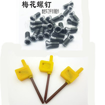 CNC cutter bar accessories plum blossom screw red flag wrench T15 milling blade turning round head M4 cross screw