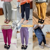 Cream KIDS children plus velvet sweatpants girls autumn and winter New Baby casual one velvet Joker pants