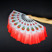Dance fan Cao Ji peacock fan Yangko Mulan fan opening performance dance fan hot cut lace ABS plastic fan bone