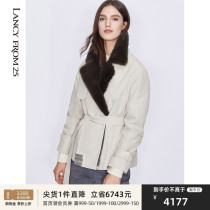 Langzi winter New black technology far infrared thermal storage cuffs mink wool collar sheepines overcome coat women