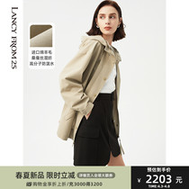 The Lang Pose Method Lian Hat Card Its color wool windsuit Grand coat Girl 2022 Spring new style overalls wind jacket