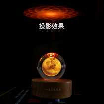 Customized crystal ball music box projection music box wooden creative gift girl friend birthday gift girl friend