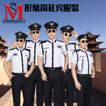 New security summer uniform Property security uniform Summer short-sleeved clothing Hotel sales office image post concierge clothing