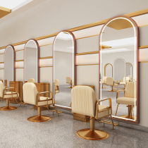 Net Red Barber Shop single-sided double-sided mirror LED touch smart hair salon tide hair salon special floor mirror