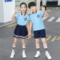 Ballet Rabbit kindergarten garden clothes Summer clothes British College style primary school uniform Summer short-sleeved cotton childrens class clothes