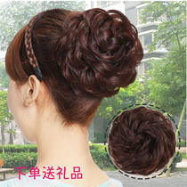 Simulation hair lifelike wig Hairband skin rope fluffy flower bud false Hairband ball head wig