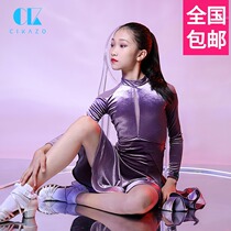 Sikaso Latin dance competition clothes girls autumn and winter new childrens long sleeve practice clothes velvet thick performance clothes