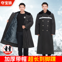 Ultra-long-style military cotton big clothes mens winter thickened security patrol northeast cotton clothing anti-cold cotton clothing quilted padded jacket