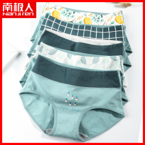 Antarctic underwear women high waist cotton crotch women abdomen fat mm postpartum large size physiological breathable triangle shorts head