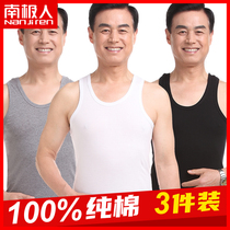 Middle-aged and elderly vest mens pure cotton sports fitness mens old man shirt Summer thin section cotton dad base undershirt